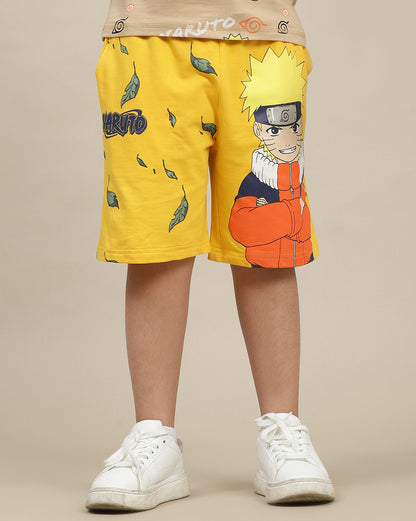 Naruto Printed Regular Fit Shorts For Boys