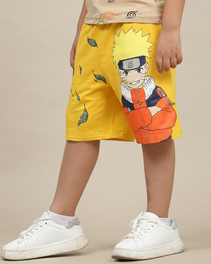 Naruto Printed Regular Fit Shorts For Boys