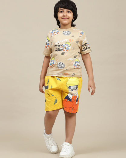 Naruto Printed Regular Fit Shorts For Boys