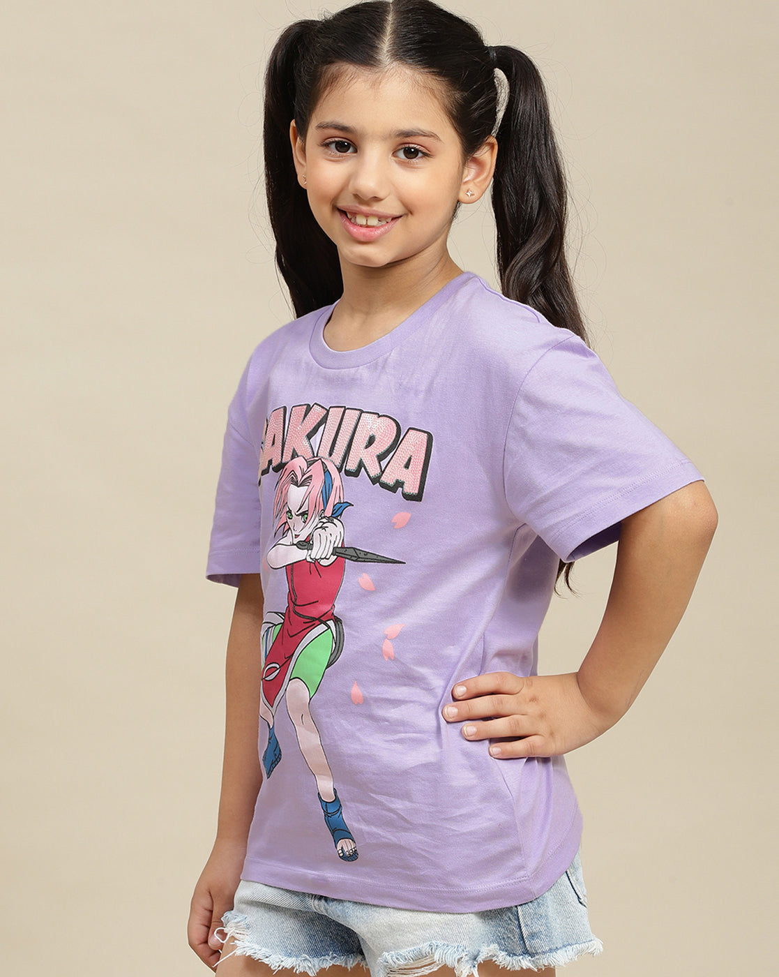 Naruto Printed Relaxed Fit Tshirt For Girls