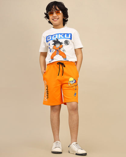 Naruto Printed Regular Fit Shorts For Boys