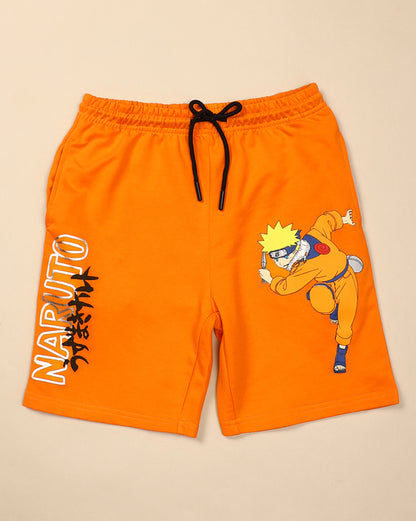 Naruto Printed Regular Fit Shorts For Boys