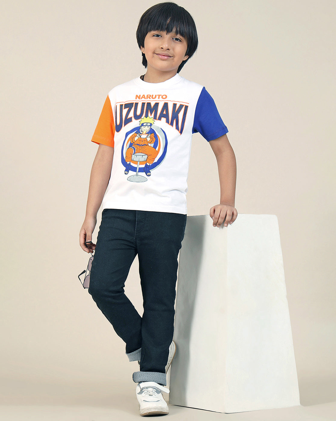 Uzumaki Printed Regular Fit Tshirt For Boys