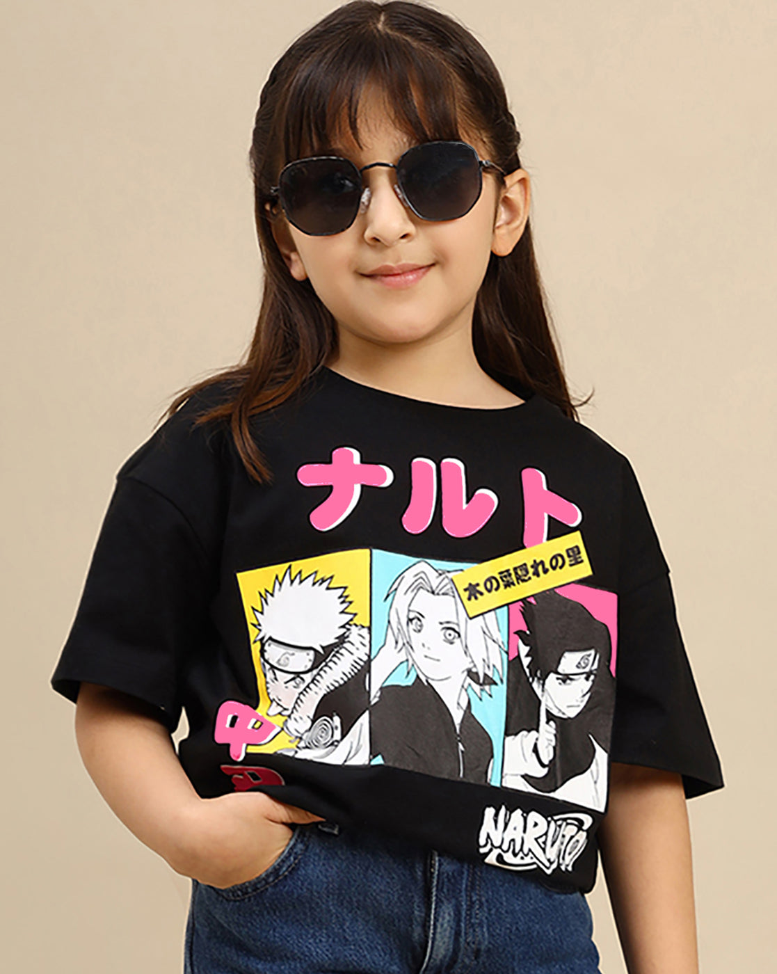 Naruto Printed Oversized Tshirt For Girls