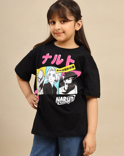 Naruto Printed Oversized Tshirt For Girls