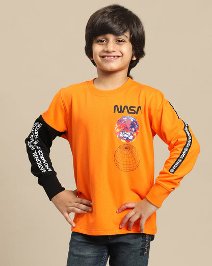 Nasa Printed Regular Fit Sweatshirt For Boys