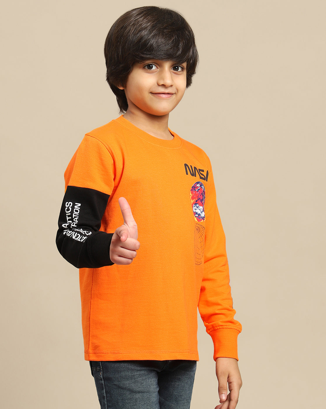 Nasa Printed Regular Fit Sweatshirt For Boys