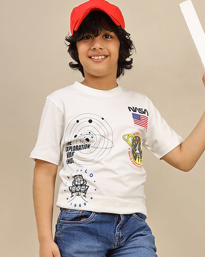 Nasa Printed Regular Fit Tshirt For Boys