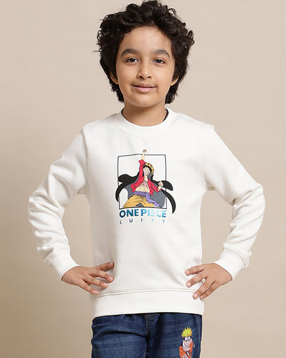 One Piece Printed Regular Fit Sweatshirt For Boys