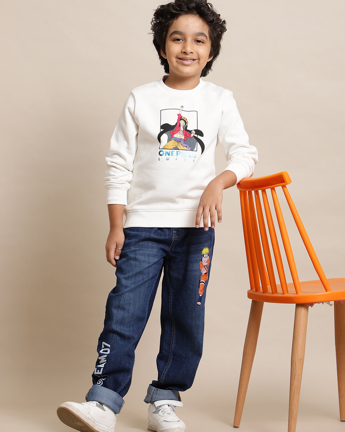 One Piece Printed Regular Fit Sweatshirt For Boys