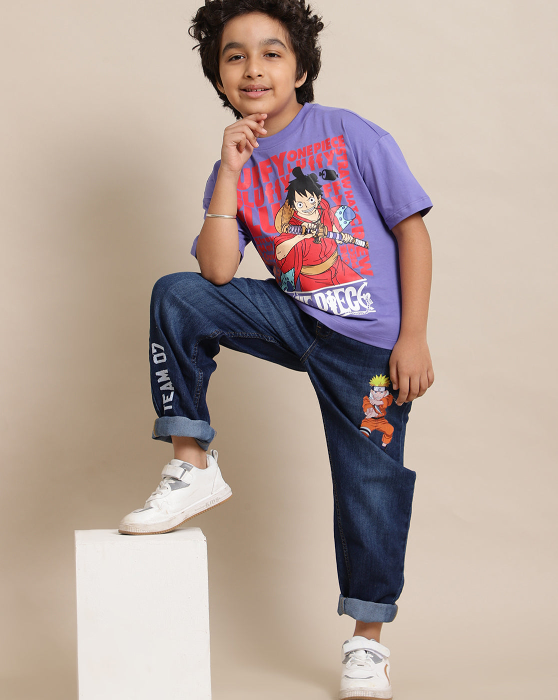 One Piece Printed Oversized Tshirt For Boys