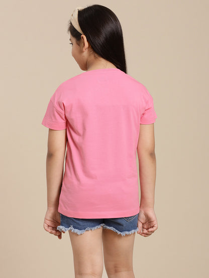 One Piece Printed Relaxed Fit Tshirt For Girls