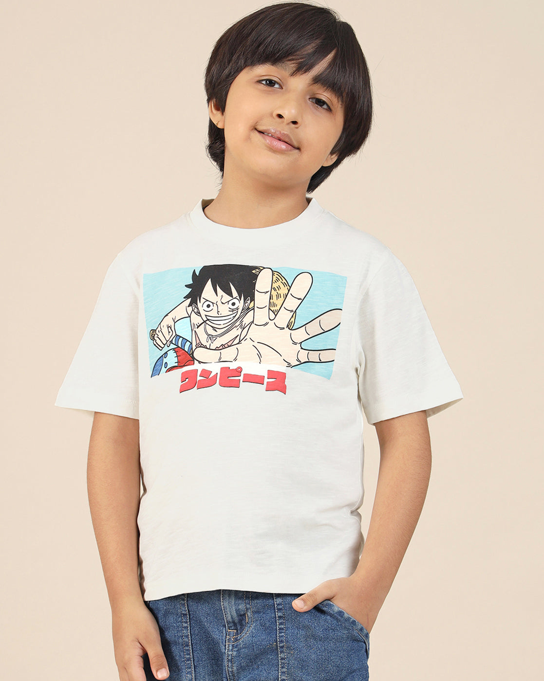 One Piece Printed Regular Fit Tshirt For Boys