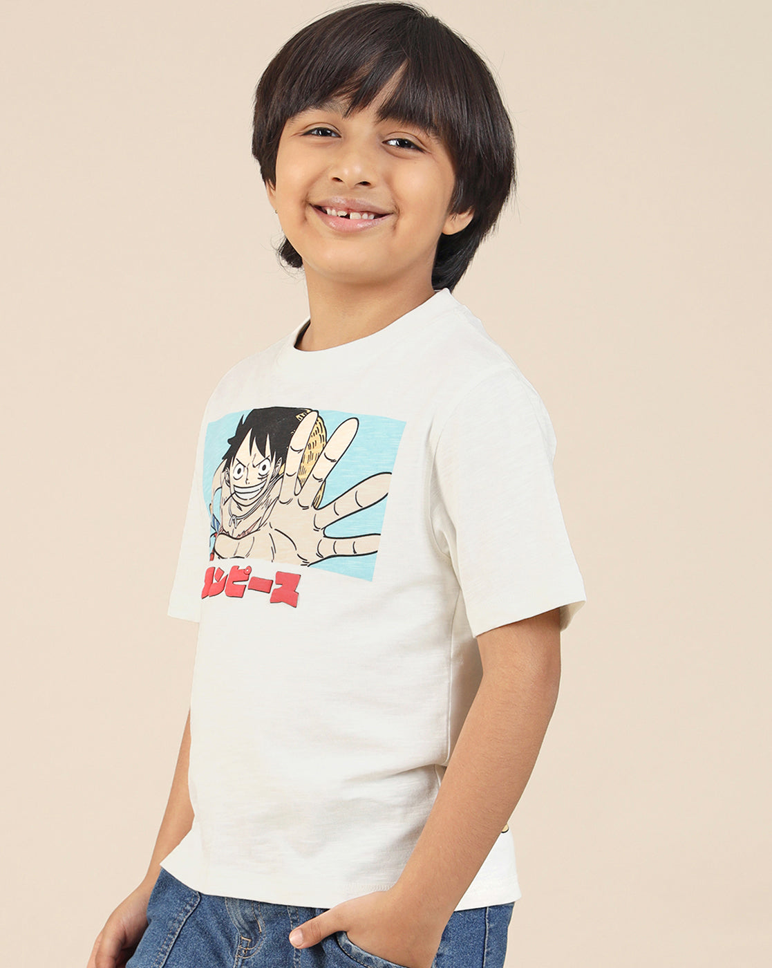 One Piece Printed Regular Fit Tshirt For Boys