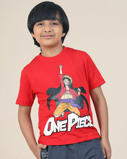 One Piece Printed Regular Fit Tshirt For Boys