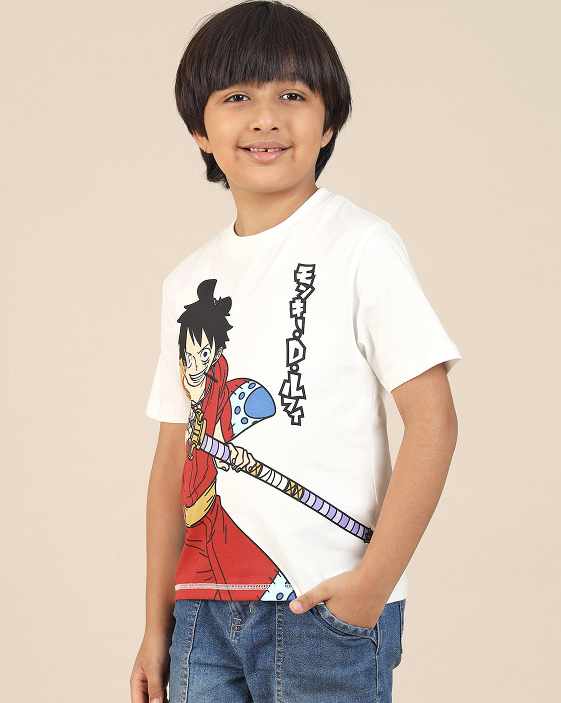 One Piece Printed Regular Fit Tshirt For Boys