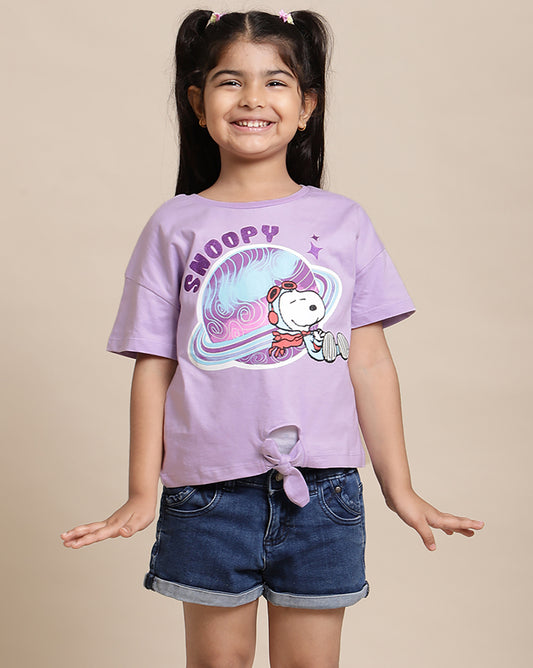 Peanuts Printed Relaxed Fit Tshirt For Girls