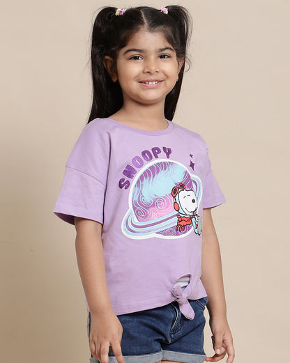 Peanuts Printed Relaxed Fit Tshirt For Girls