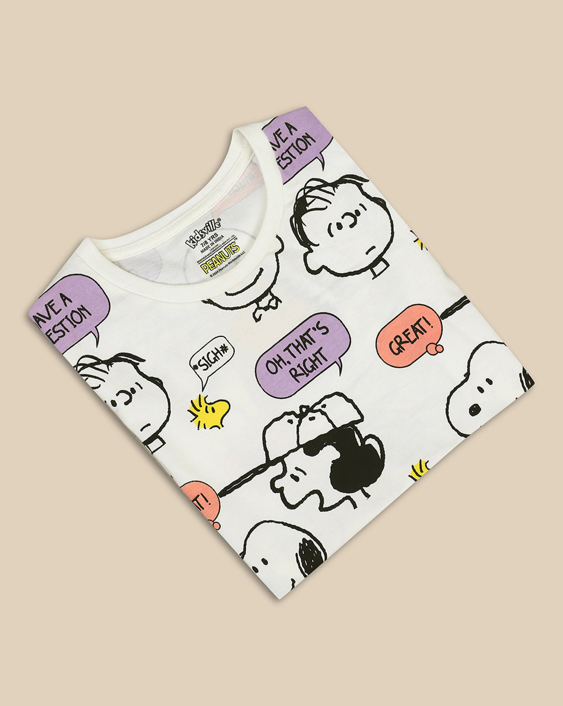 Peanuts Printed Regular Fit Tshirt For Girls