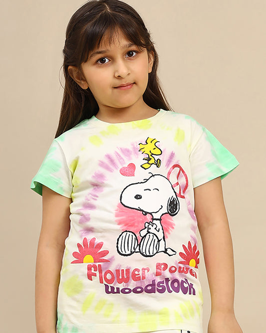 Peanuts Printed Regular Fit Tshirt For Girls