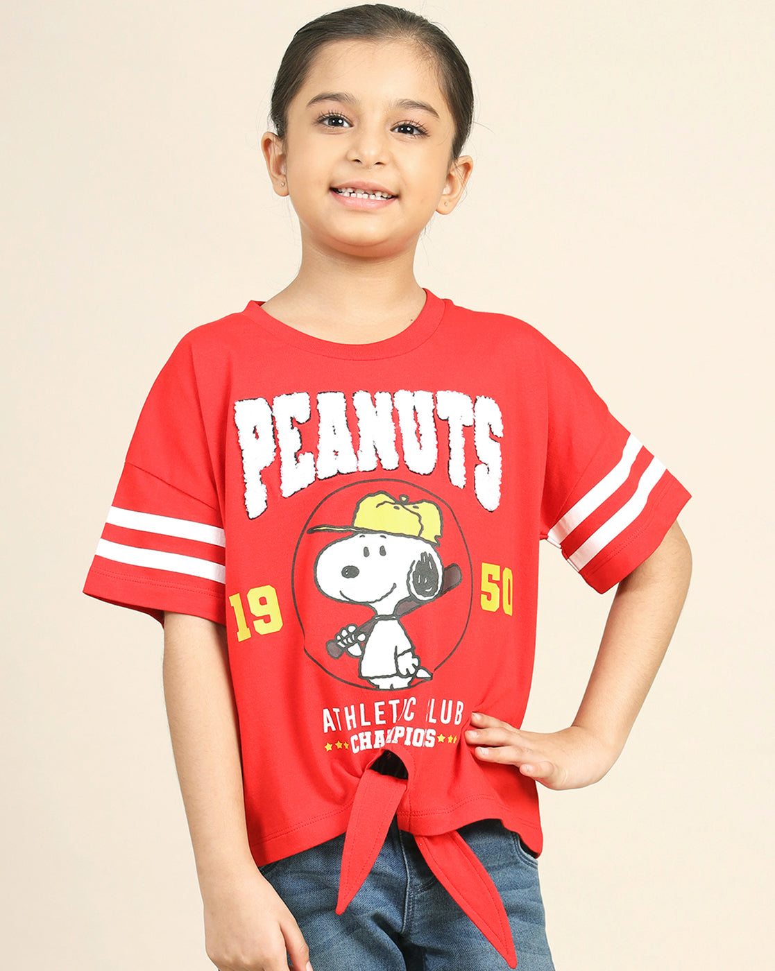 Peanuts Printed Relaxed Fit Tshirt For Girls