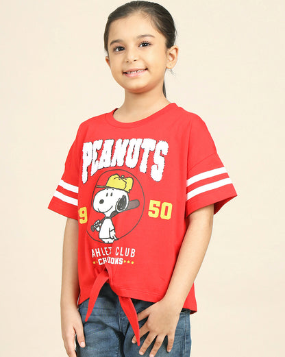 Peanuts Printed Relaxed Fit Tshirt For Girls