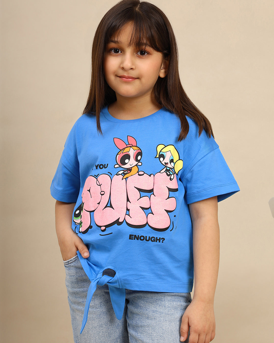 Powerpuff Girls Printed Relaxed Fit Tshirt For Girls