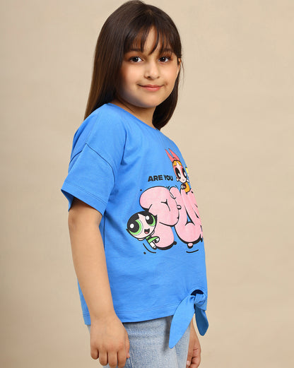 Powerpuff Girls Printed Relaxed Fit Tshirt For Girls