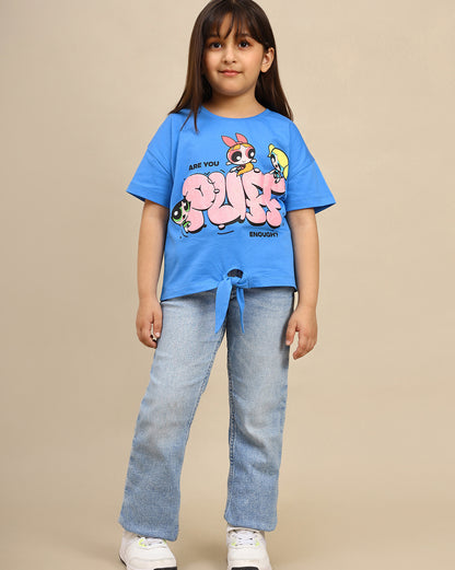 Powerpuff Girls Printed Relaxed Fit Tshirt For Girls