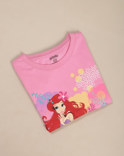 Disney Princess Printed Relaxed Fit Tshirt For Girls