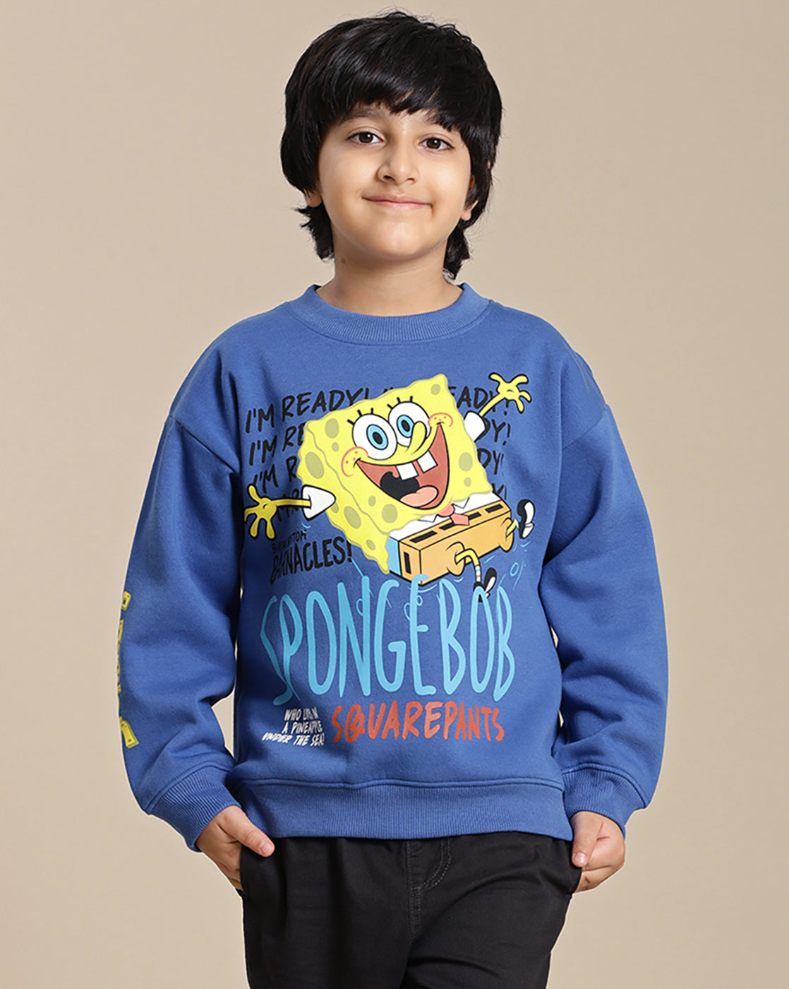 Sponge Bob Squarepants Printed Oversize Sweatshirt For Boys