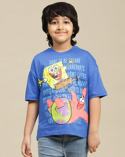 Sponge Bob Squarepants Printed Oversized Tshirt For Boys