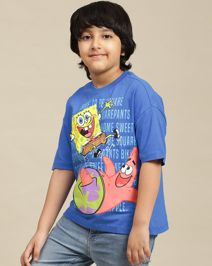 Sponge Bob Squarepants Printed Oversized Tshirt For Boys