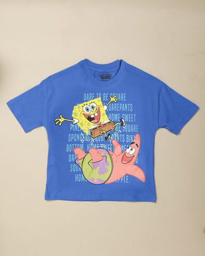 Sponge Bob Squarepants Printed Oversized Tshirt For Boys