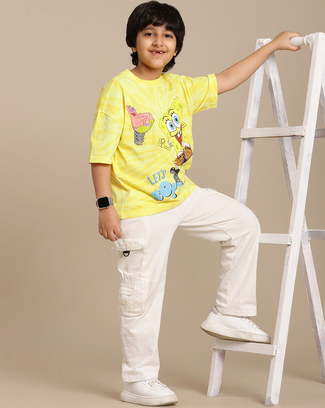 Sponge Bob Squarepants Printed Oversize Tshirt For Boys