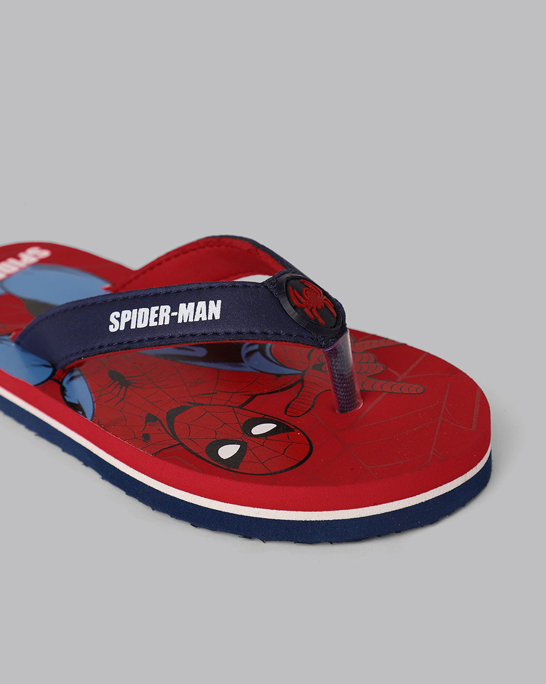 Kids Boys Spiderman Printed Red Flip Flops