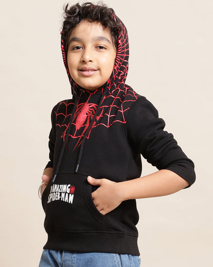 Spiderman Printed Regular Fit Hoodie For Boys