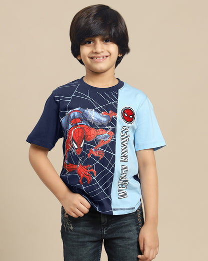 Spiderman Printed Regular Fit Tshirt For Boys