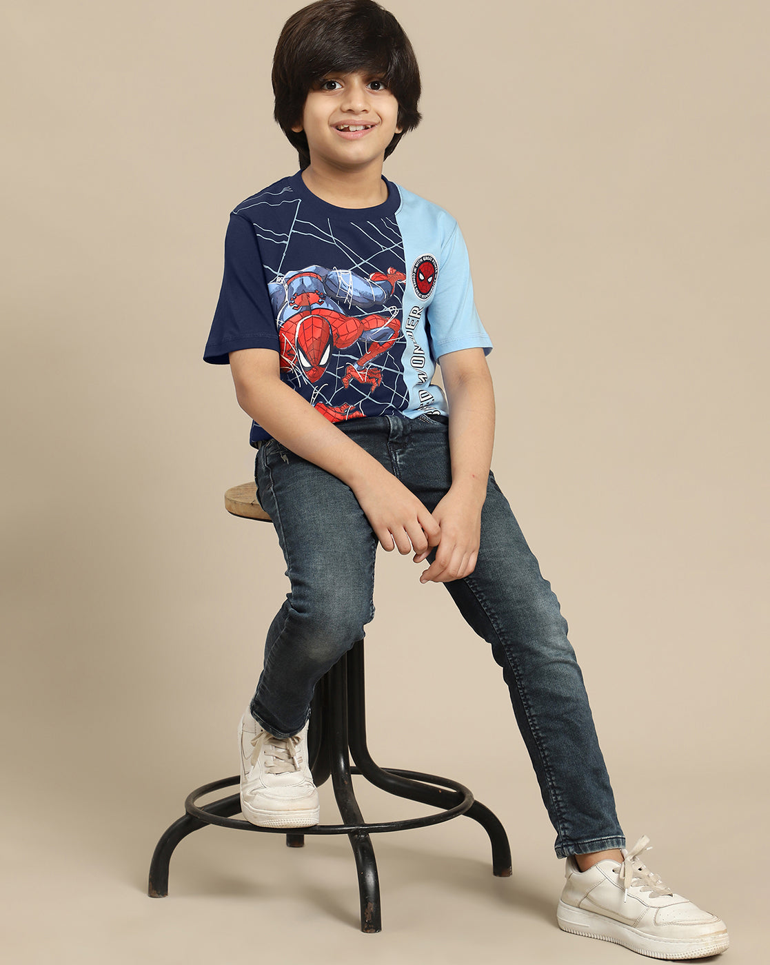 Spiderman Printed Regular Fit Tshirt For Boys