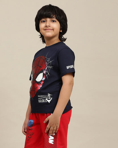 Spiderman Printed Regular Fit Tshirt For Boys