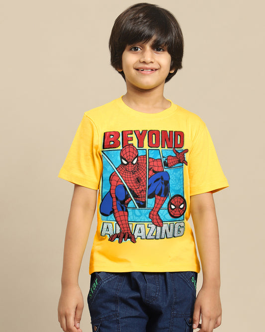 Spiderman Printed Regular Fit Tshirt For Boys