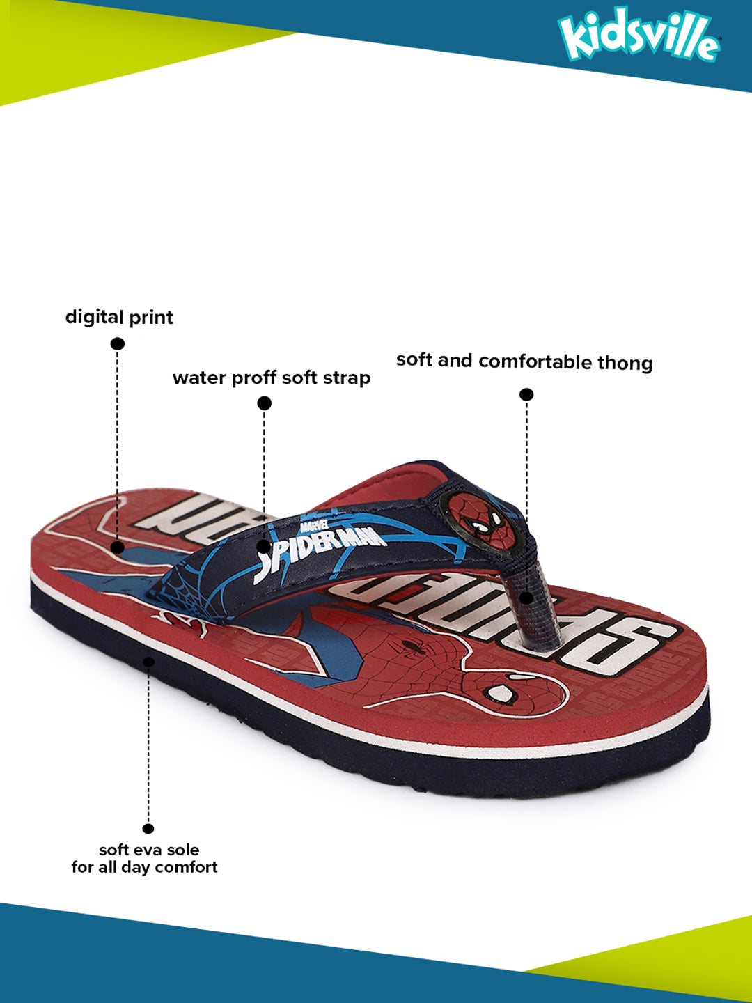 Spiderman Flip-Flops For Kids Boys