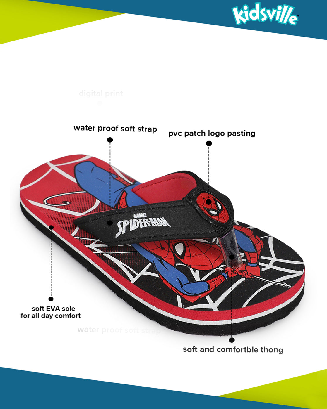 Spiderman Flip-Flops For Kids Boys