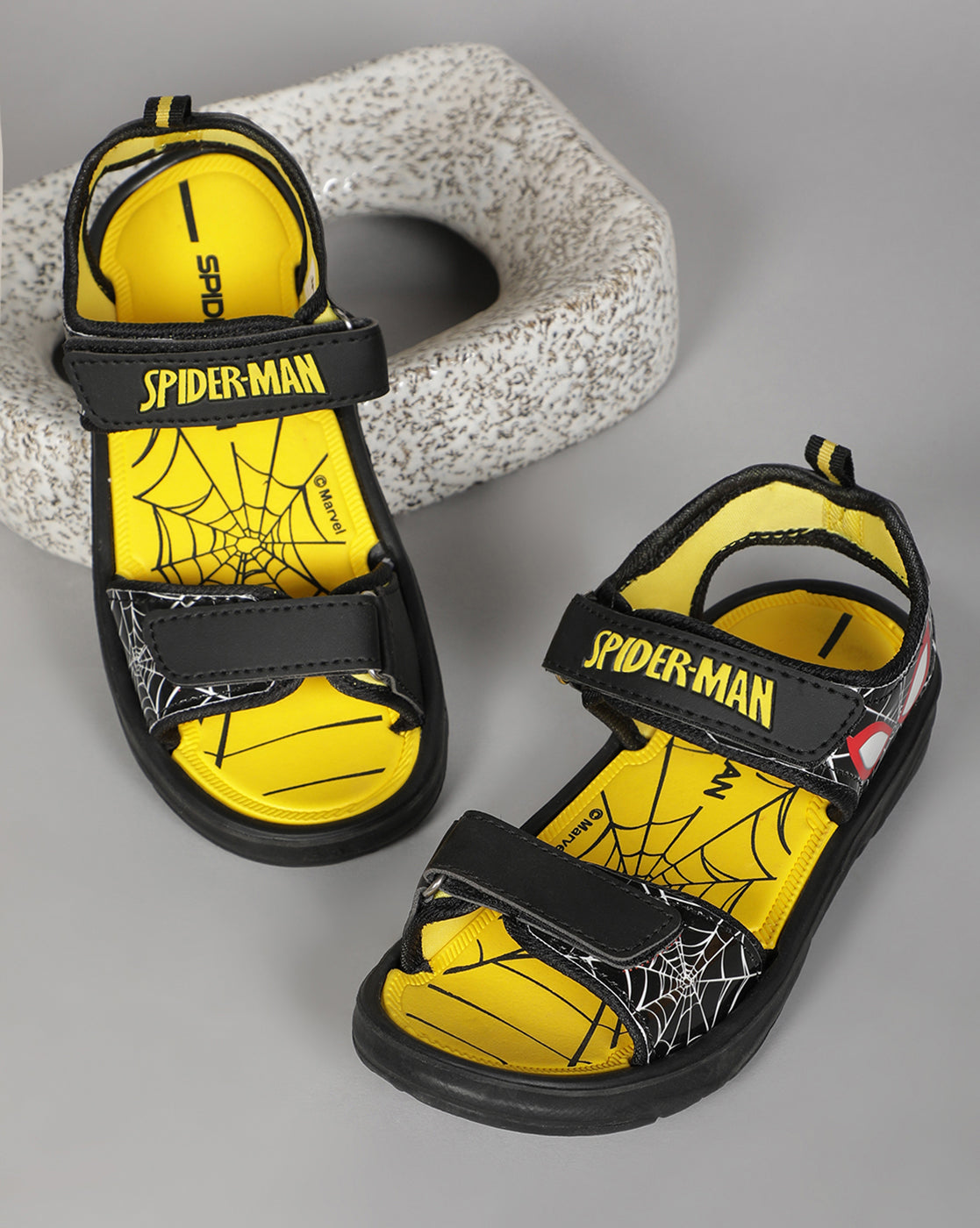 Kids Boys Spiderman Yellow Sandals