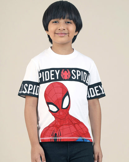 Spiderman Printed Regular Fit Tshirt For Boys