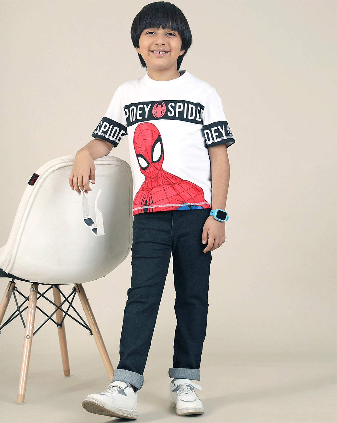 Spiderman Printed Regular Fit Tshirt For Boys