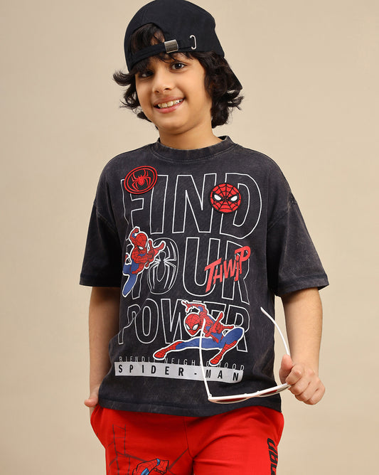 Spiderman Printed Regular Fit Tshirt For Boys