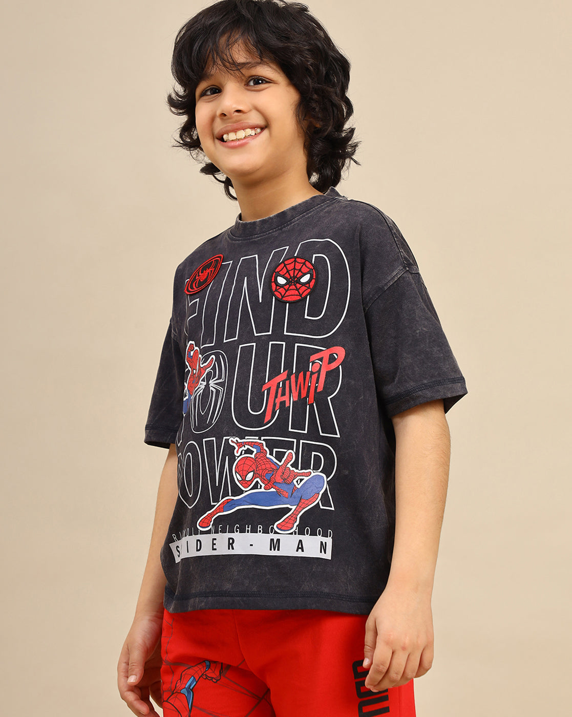 Spiderman Printed Regular Fit Tshirt For Boys