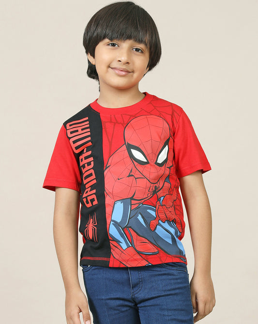 Spiderman Printed Regular Fit Tshirt For Boys