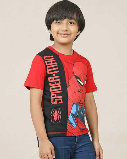 Spiderman Printed Regular Fit Tshirt For Boys